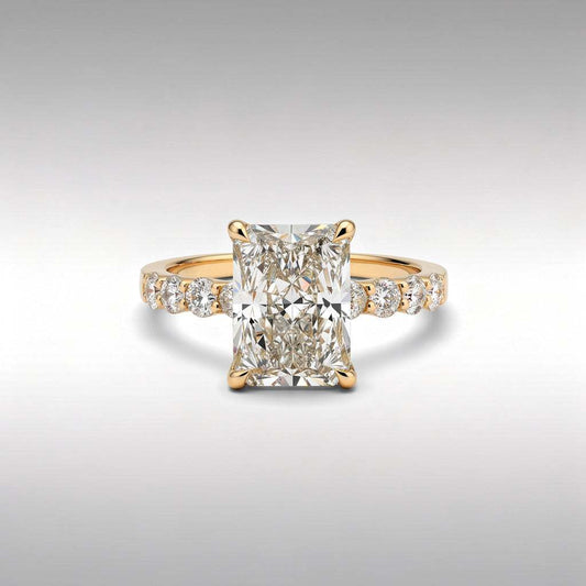 5.75 CTW Radiant Cut Lab Diamond Ring – 14K Gold