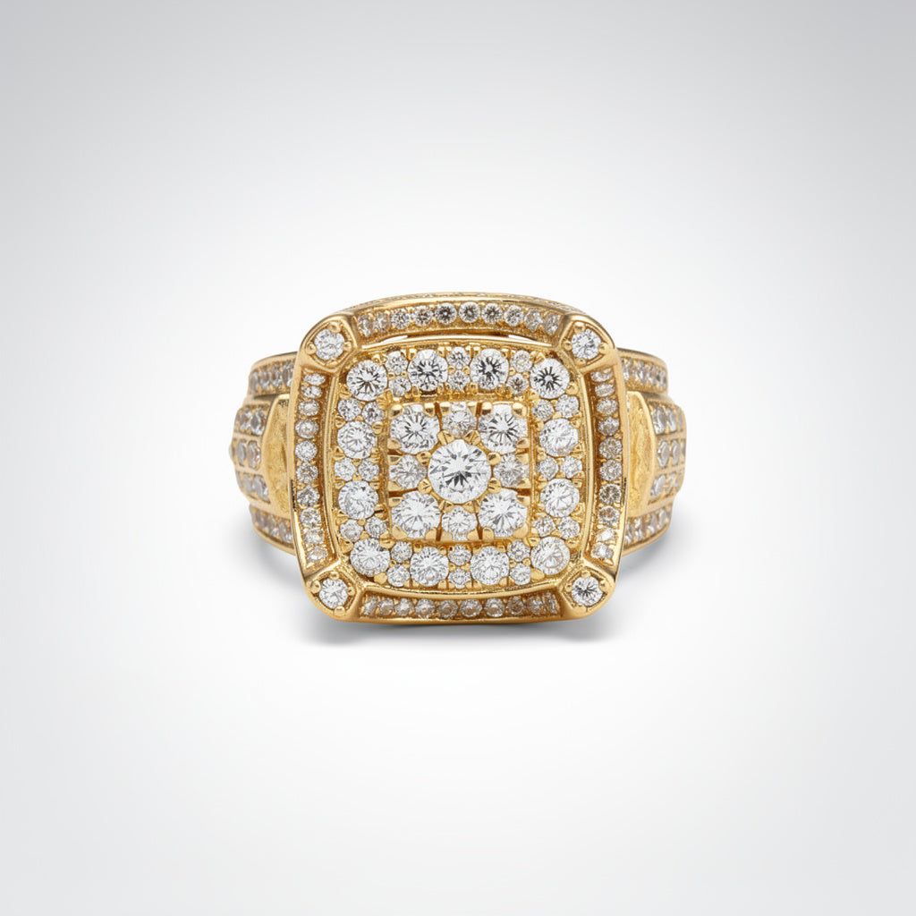 2.9 CTW Square Diamond Ring – 10K Gold