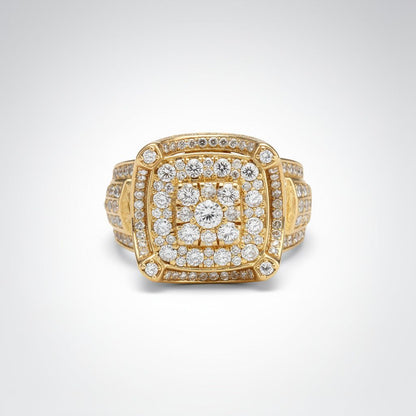 2.9 CTW Square Diamond Ring – 10K Gold