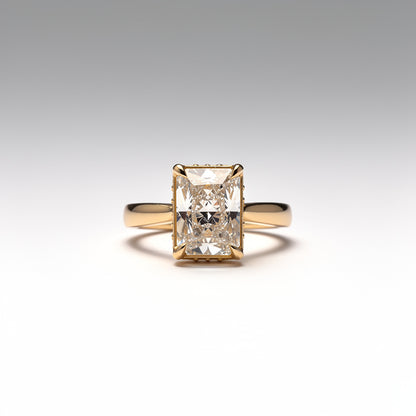 3.09 CTW Radiant Cut Lab Diamond Ring – 14K Gold