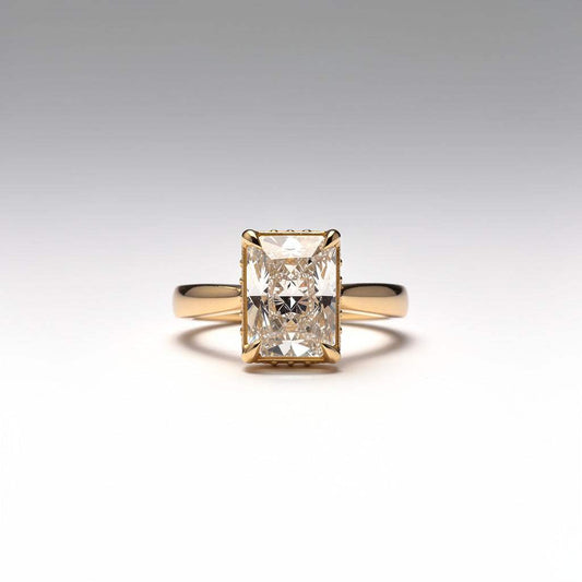 3.09 CTW Radiant Cut Lab Diamond Ring – 14K Gold