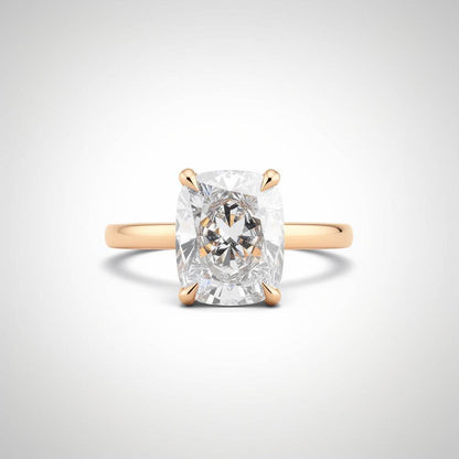 3.02 CTW Elongated Cushion Cut Lab Diamond Ring – 14K Gold
