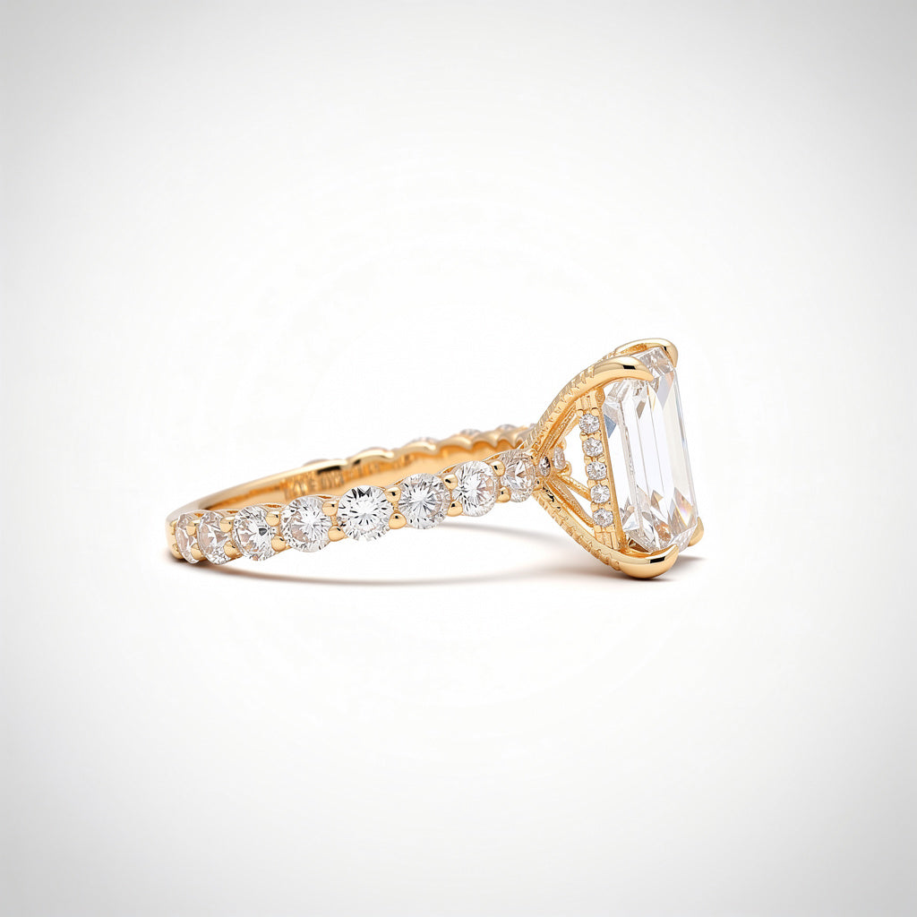 5.75 CTW Radiant Cut Lab Diamond Ring – 14K Gold