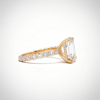 5.75 CTW Radiant Cut Lab Diamond Ring – 14K Gold