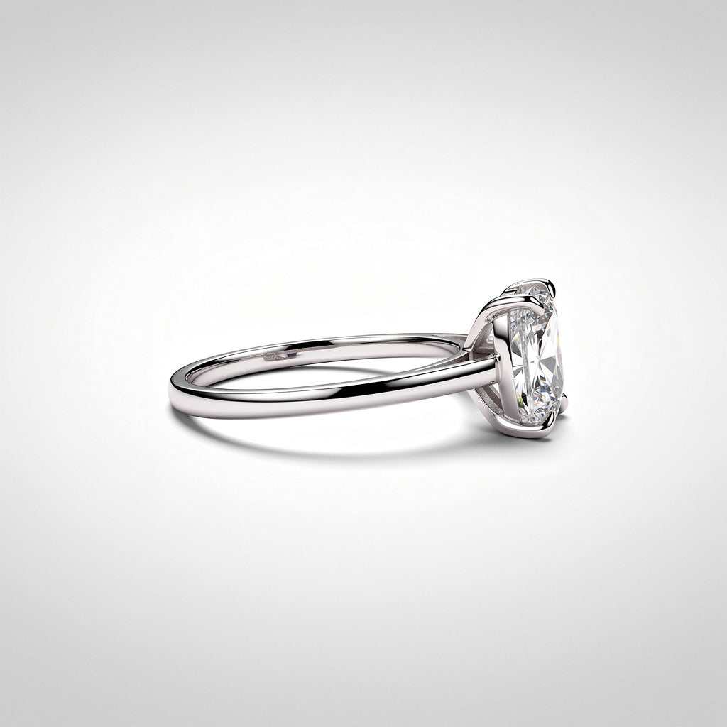 3.02 CTW Elongated Cushion Cut Lab Diamond Ring – 14K Gold