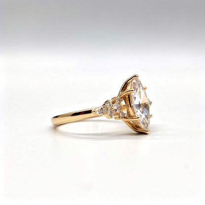 2.36 CTW Marquise Cut Lab Diamond Ring – 14K Gold