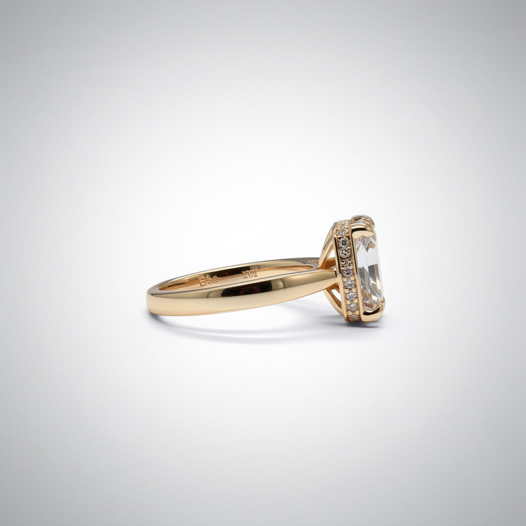 3.09 CTW Radiant Cut Lab Diamond Ring – 14K Gold