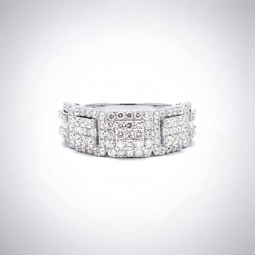 1.54 CTW Diamond Cluster Band Ring – 10K Gold