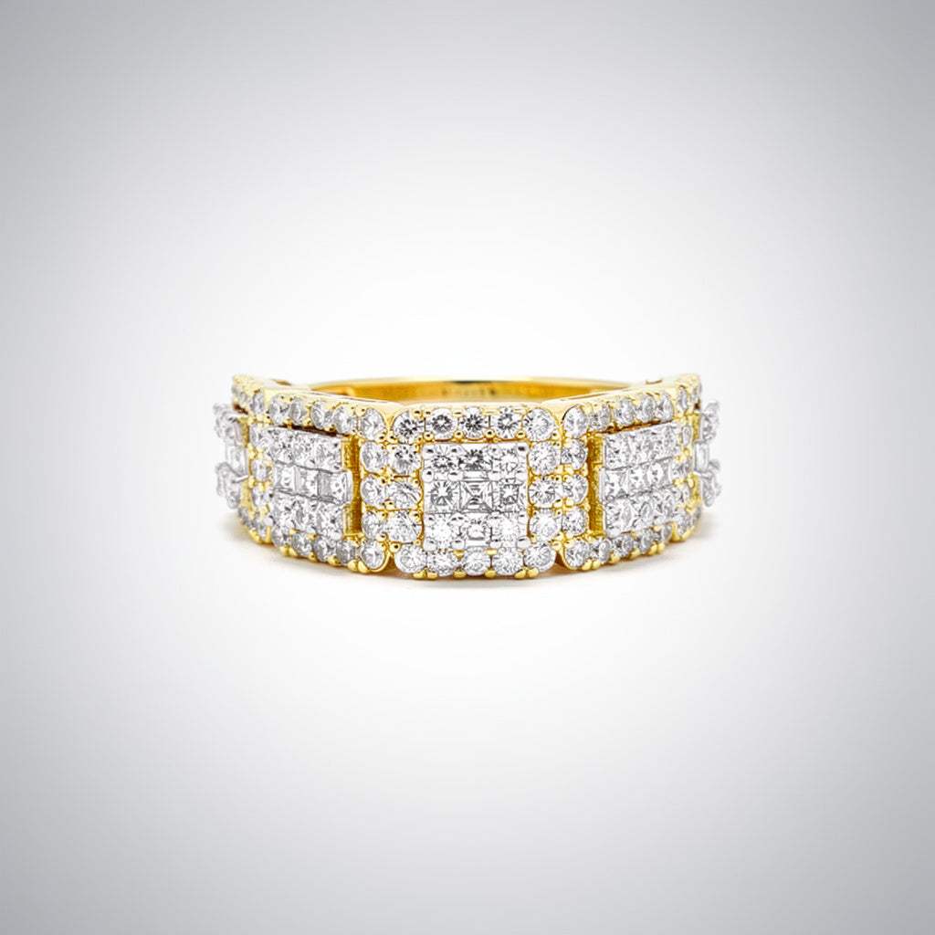1.54 CTW Diamond Cluster Band Ring – 10K Gold