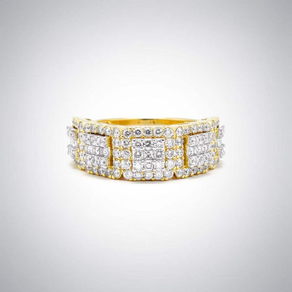 1.54 CTW Diamond Cluster Band Ring – 10K Gold