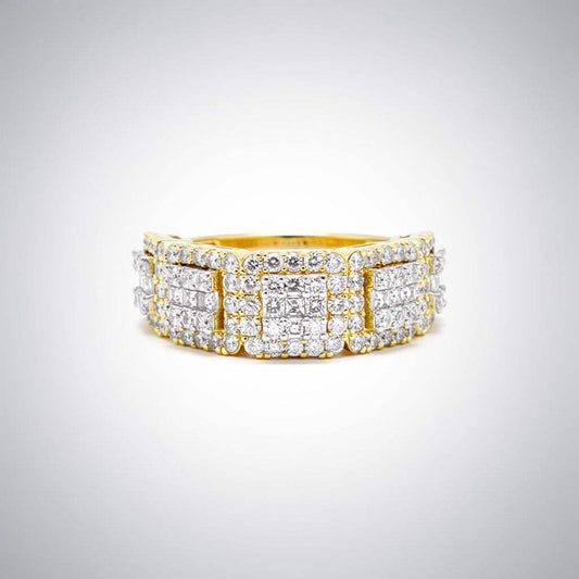 1.54 CTW Diamond Cluster Band Ring – 10K Gold