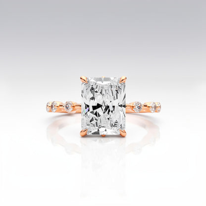 3.52 CTW Radiant Cut Lab Diamond Ring – 14K Gold