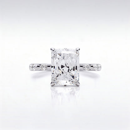 3.52 CTW Radiant Cut Lab Diamond Ring – 14K Gold