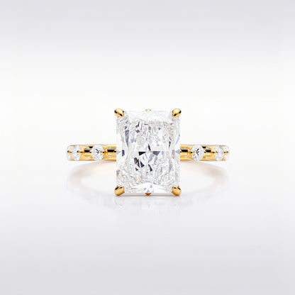 3.52 CTW Radiant Cut Lab Diamond Ring – 14K Gold