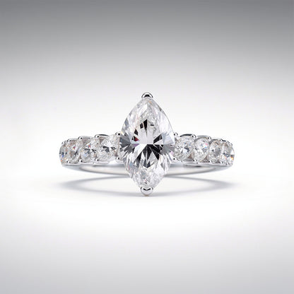 4.77 CTW Marquise Cut Lab Diamond Ring – 14K Gold
