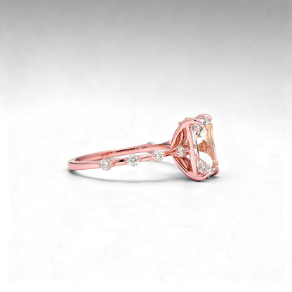 3.52 CTW Radiant Cut Lab Diamond Ring – 14K Gold