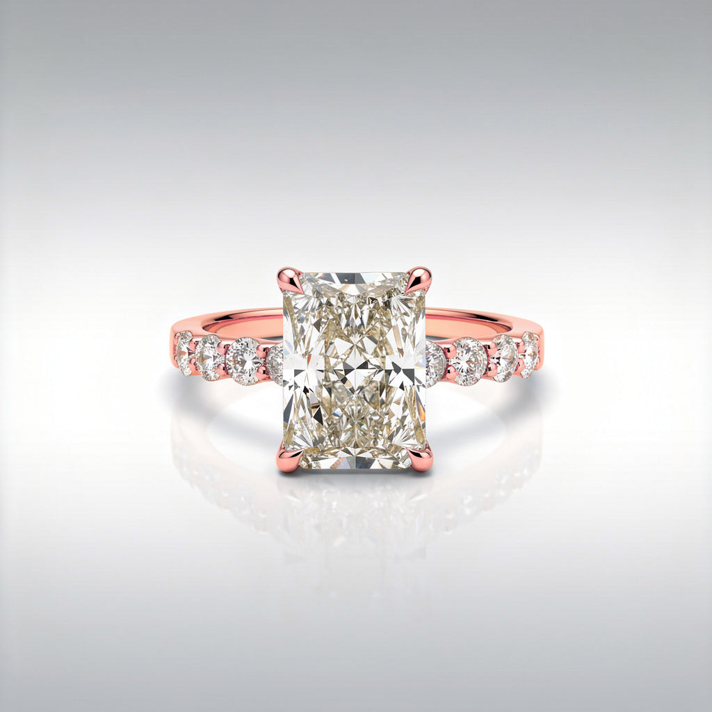 5.75 CTW Radiant Cut Lab Diamond Ring – 14K Gold
