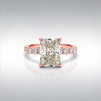 5.75 CTW Radiant Cut Lab Diamond Ring – 14K Gold