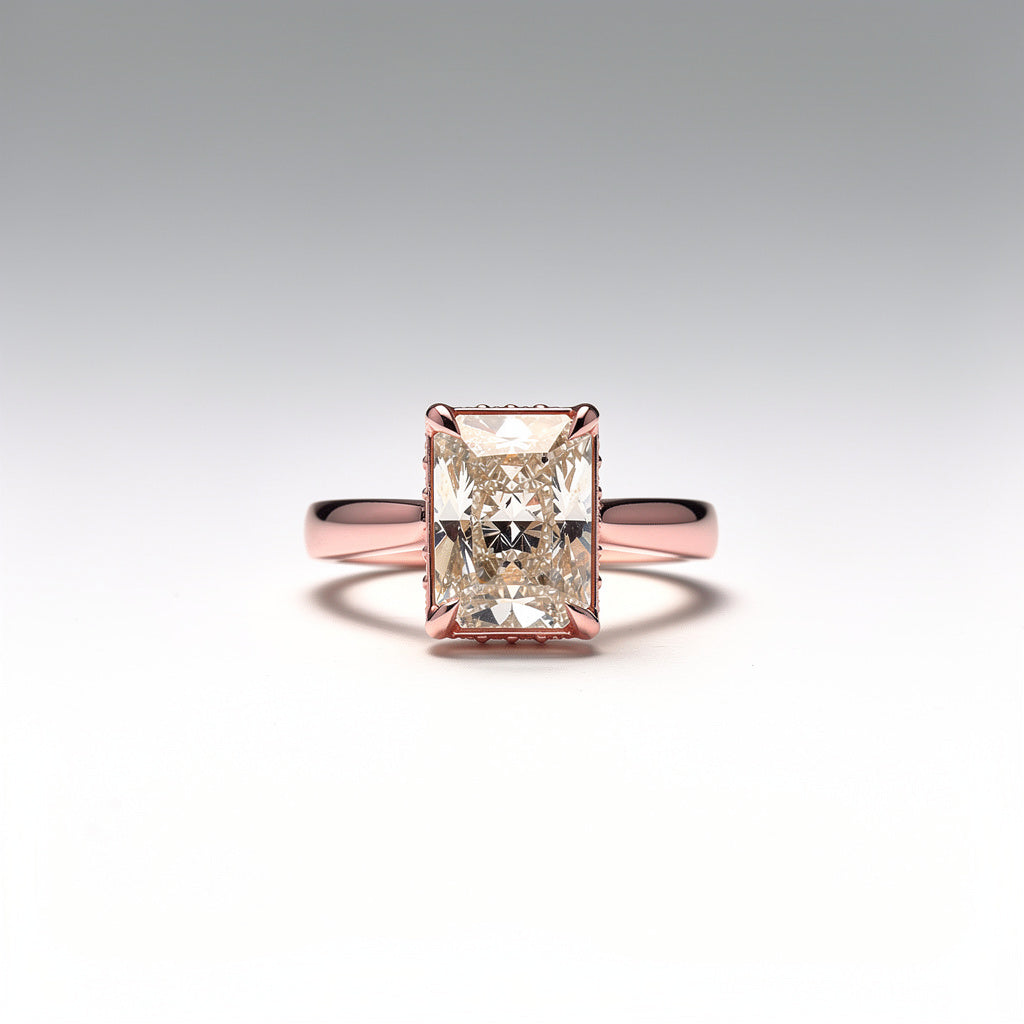 3.09 CTW Radiant Cut Lab Diamond Ring – 14K Gold