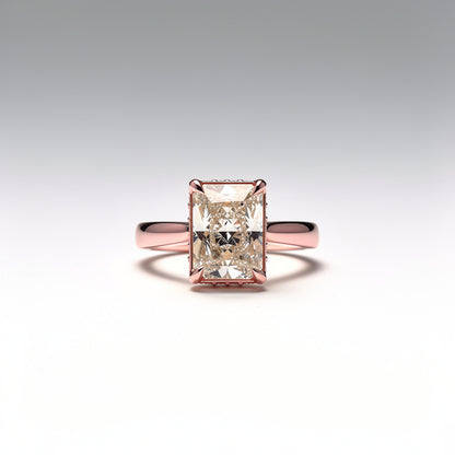 3.09 CTW Radiant Cut Lab Diamond Ring – 14K Gold