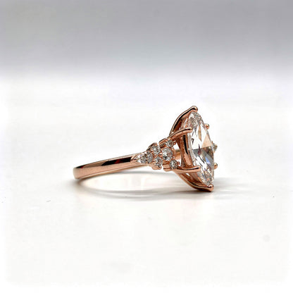 2.36 CTW Marquise Cut Lab Diamond Ring – 14K Gold