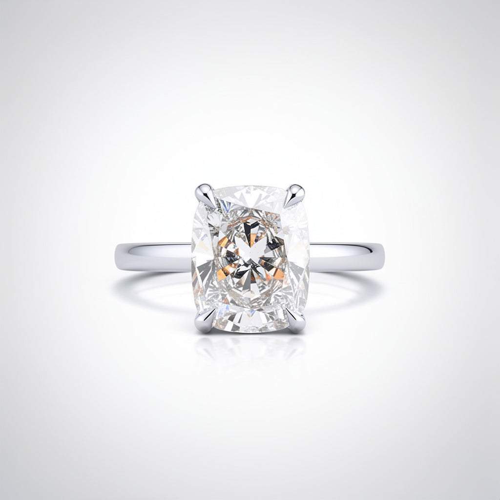 3.02 CTW Elongated Cushion Cut Lab Diamond Ring – 14K Gold