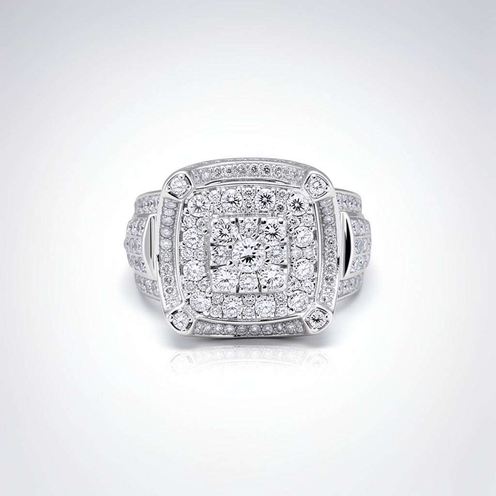 2.9 CTW Square Diamond Ring – 10K Gold