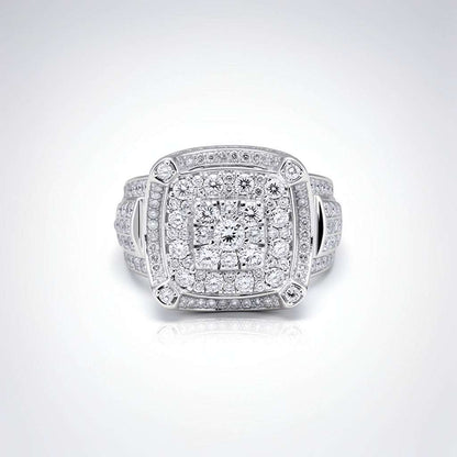 2.9 CTW Square Diamond Ring – 10K Gold