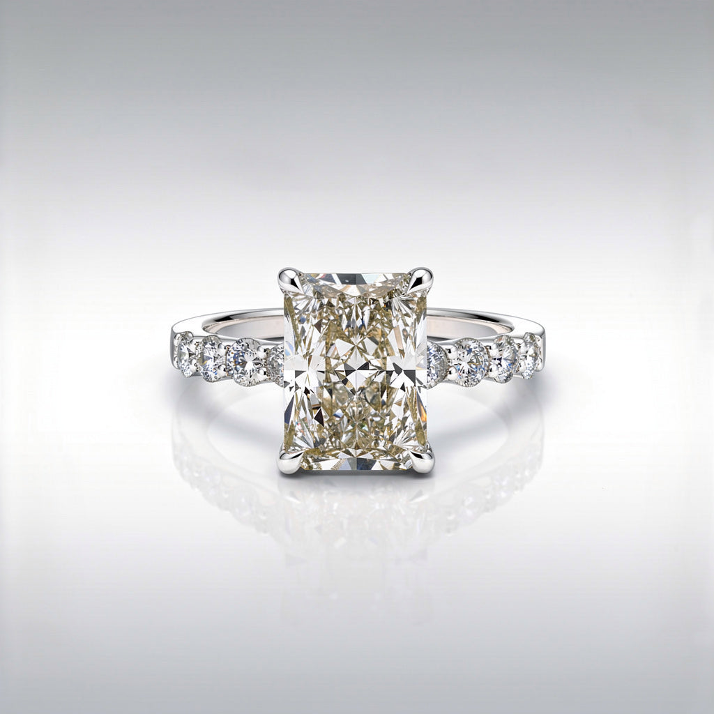 5.75 CTW Radiant Cut Lab Diamond Ring – 14K Gold