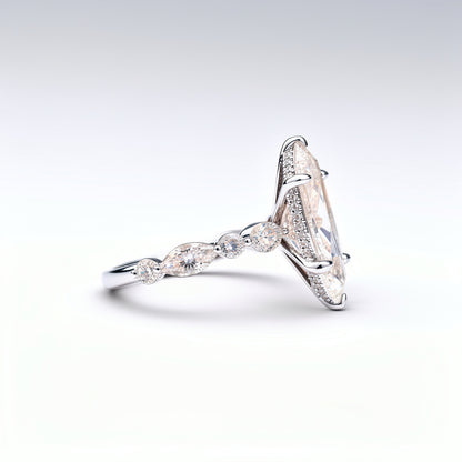 6.18 CTW Marquise Cut Lab Diamond Ring – 14K Gold