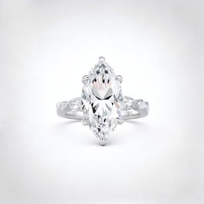6.18 CTW Marquise Cut Lab Diamond Ring – 14K Gold