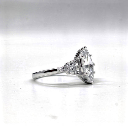 2.36 CTW Marquise Cut Lab Diamond Ring – 14K Gold