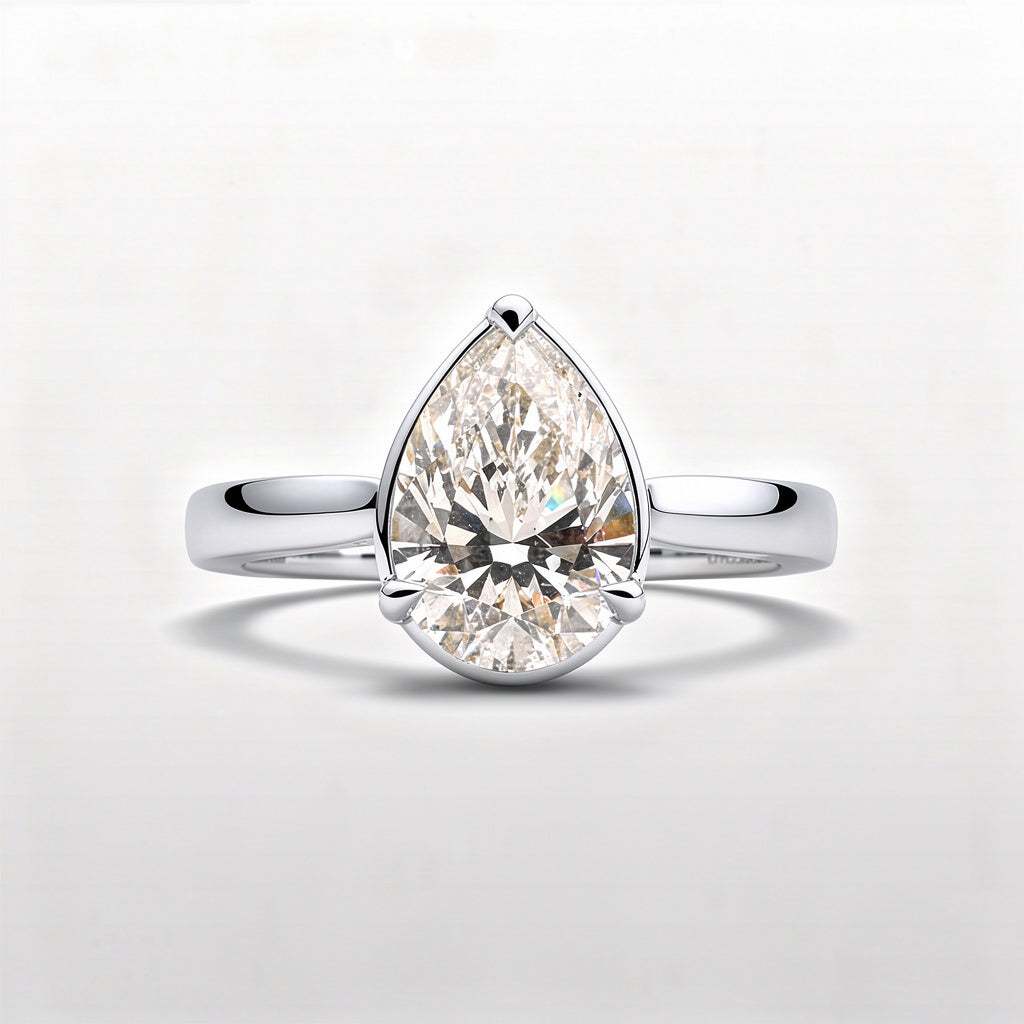 3.19 CTW Pear Cut Lab Diamond Ring – 14K Gold