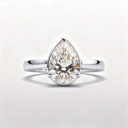 3.19 CTW Pear Cut Lab Diamond Ring – 14K Gold