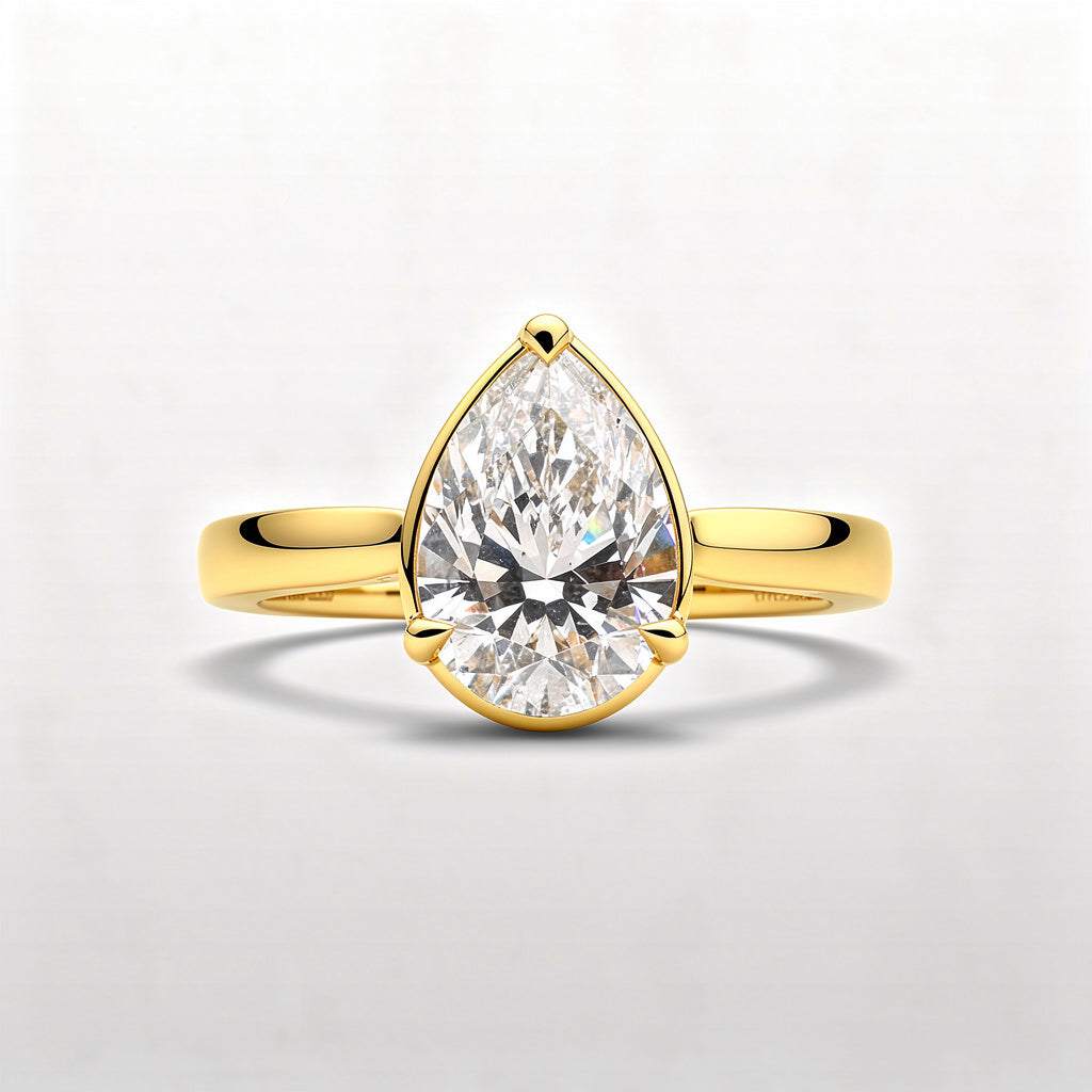 3.19 CTW Pear Cut Lab Diamond Ring – 14K Gold