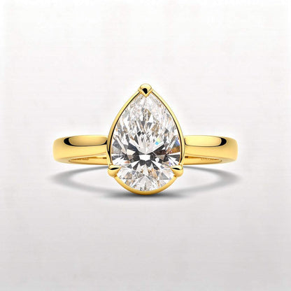 3.19 CTW Pear Cut Lab Diamond Ring – 14K Gold