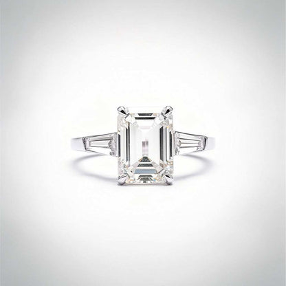 3.08 CTW Emerald Cut Lab Diamond Ring – 14K Gold