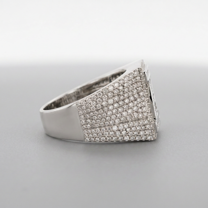 Men's 10K Gold 2.1 CTW Natural Diamond Baguette Initial Signet Ring