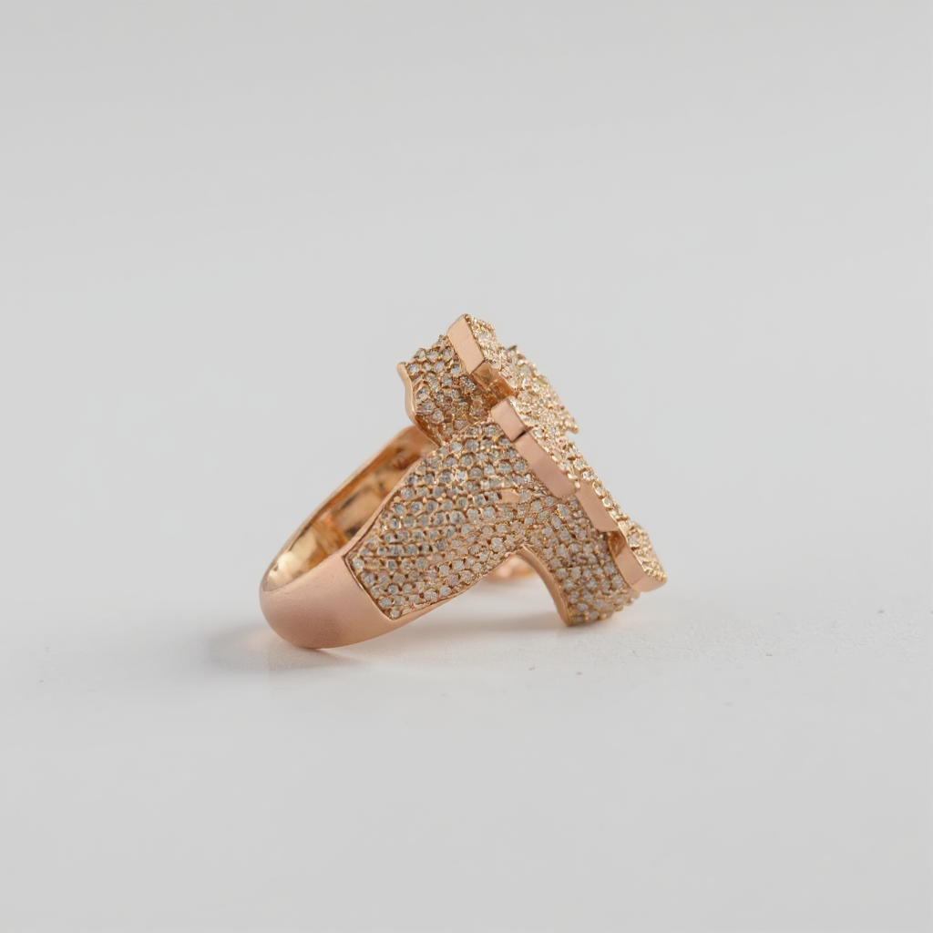 Men's 10K Gold 2.1 CTW Natural Diamond Gothic Cross Statement Ring