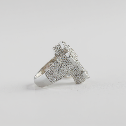 Men's 10K Gold 2.1 CTW Natural Diamond Gothic Cross Statement Ring
