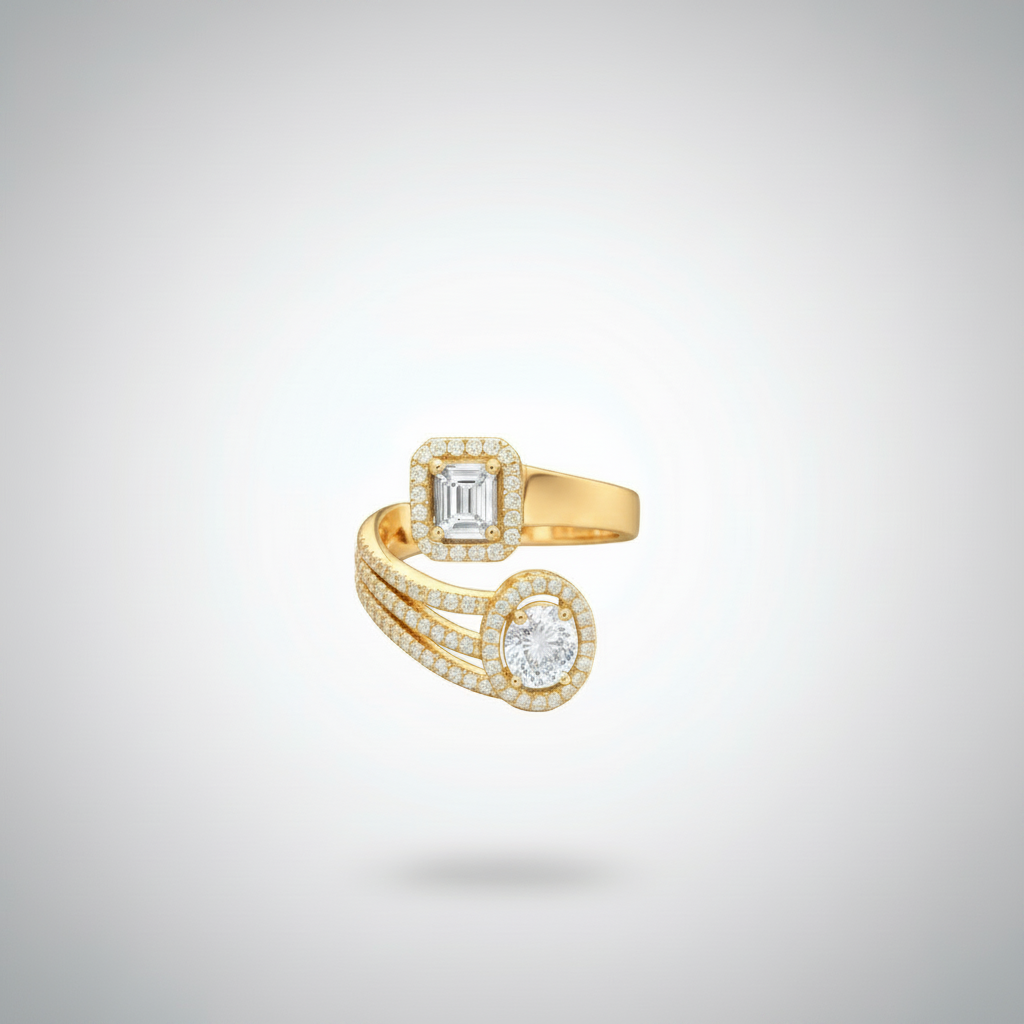Diamond Bypass Ring | 18K Gold
