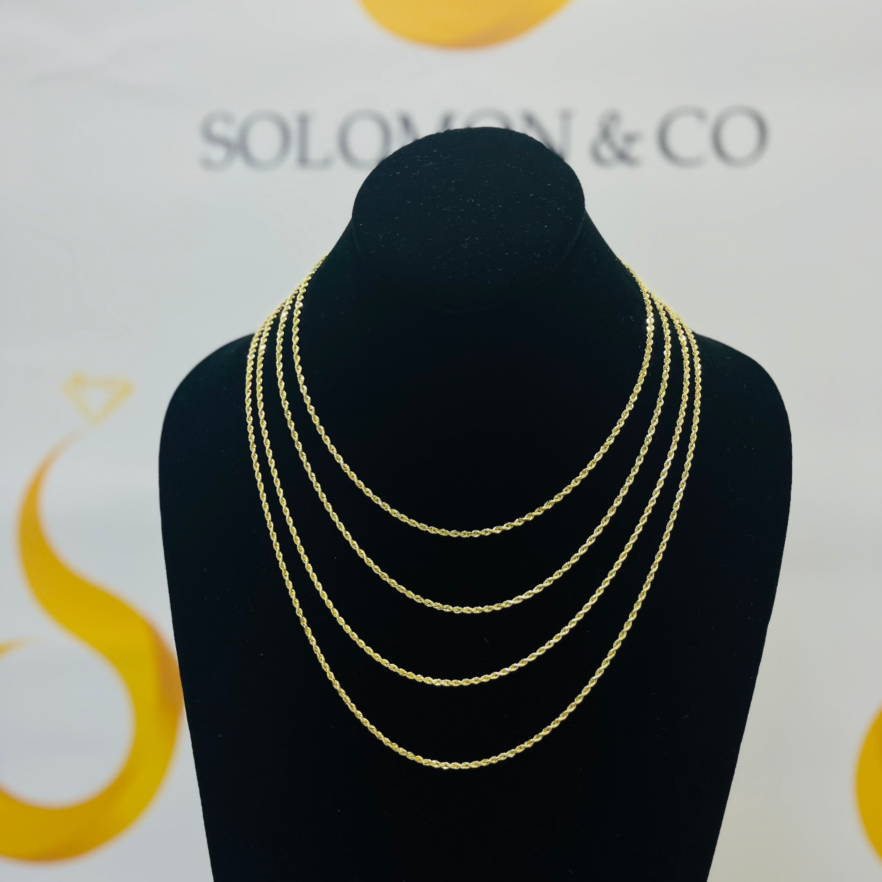 2.0MM YELLOW GOLD 10K ROPE CHAIN