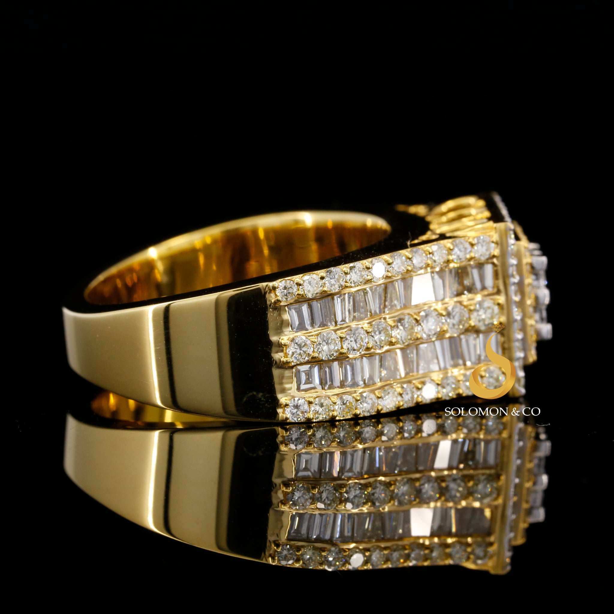 Double Halo Mens Square Shape Diamond Ring – Solomon & Co.