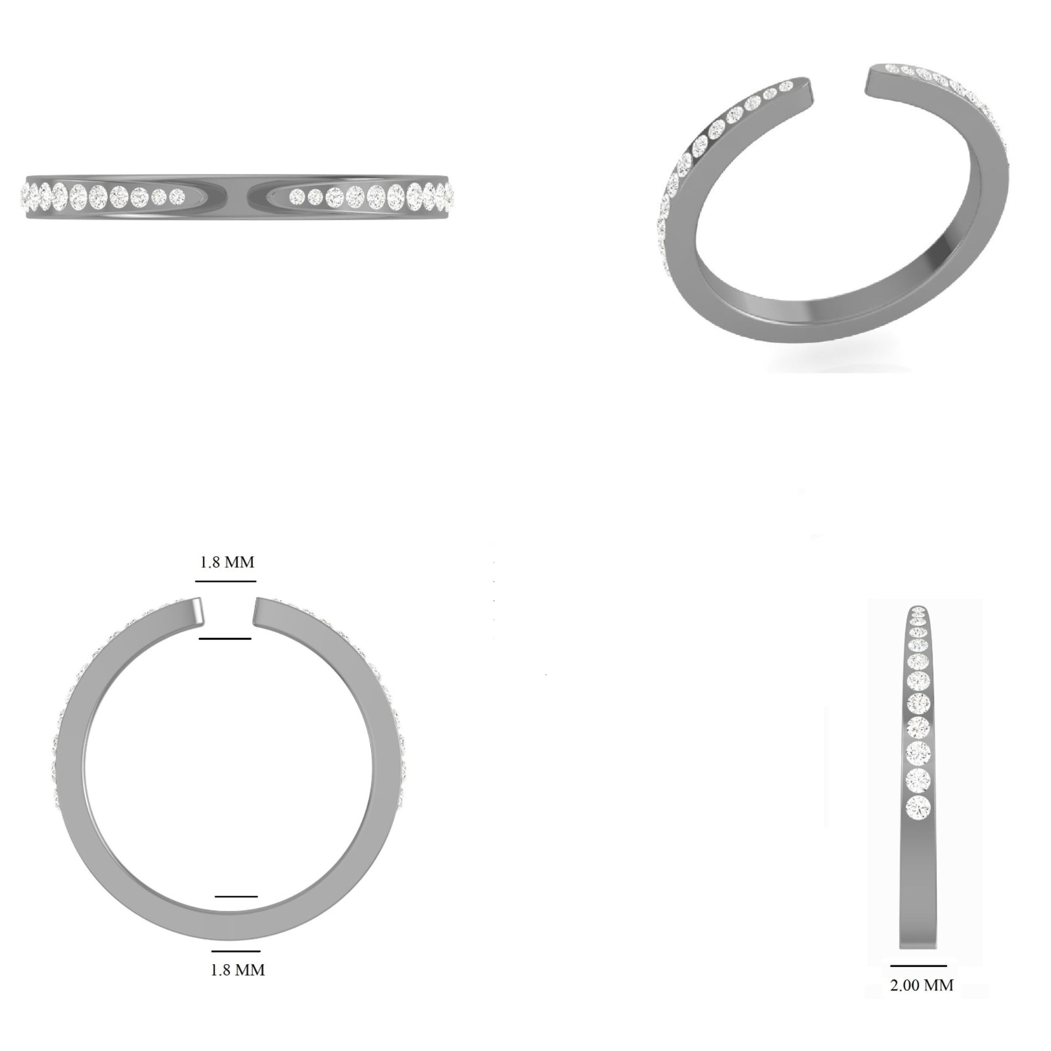 Open Gap Contemporary Tapered Ring