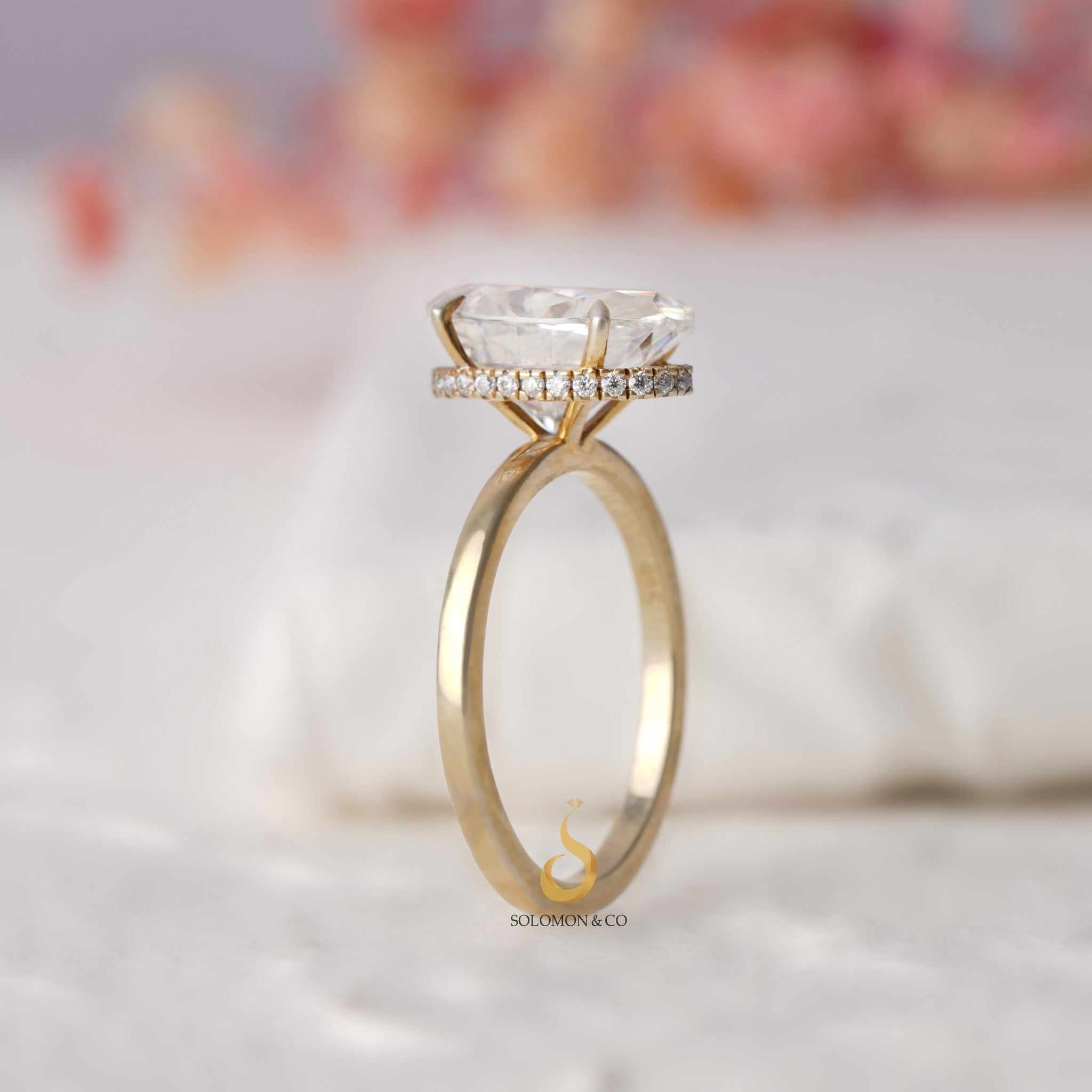 Secret Halo With Oval Engagement Ring Nine