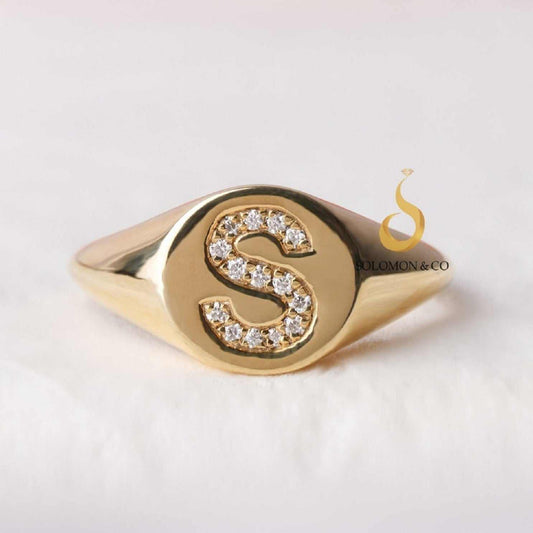 Personalized Initial Signet Ring First