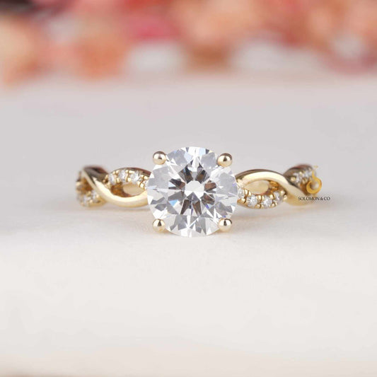 Petite Twisted Vine Engagement Ring First 