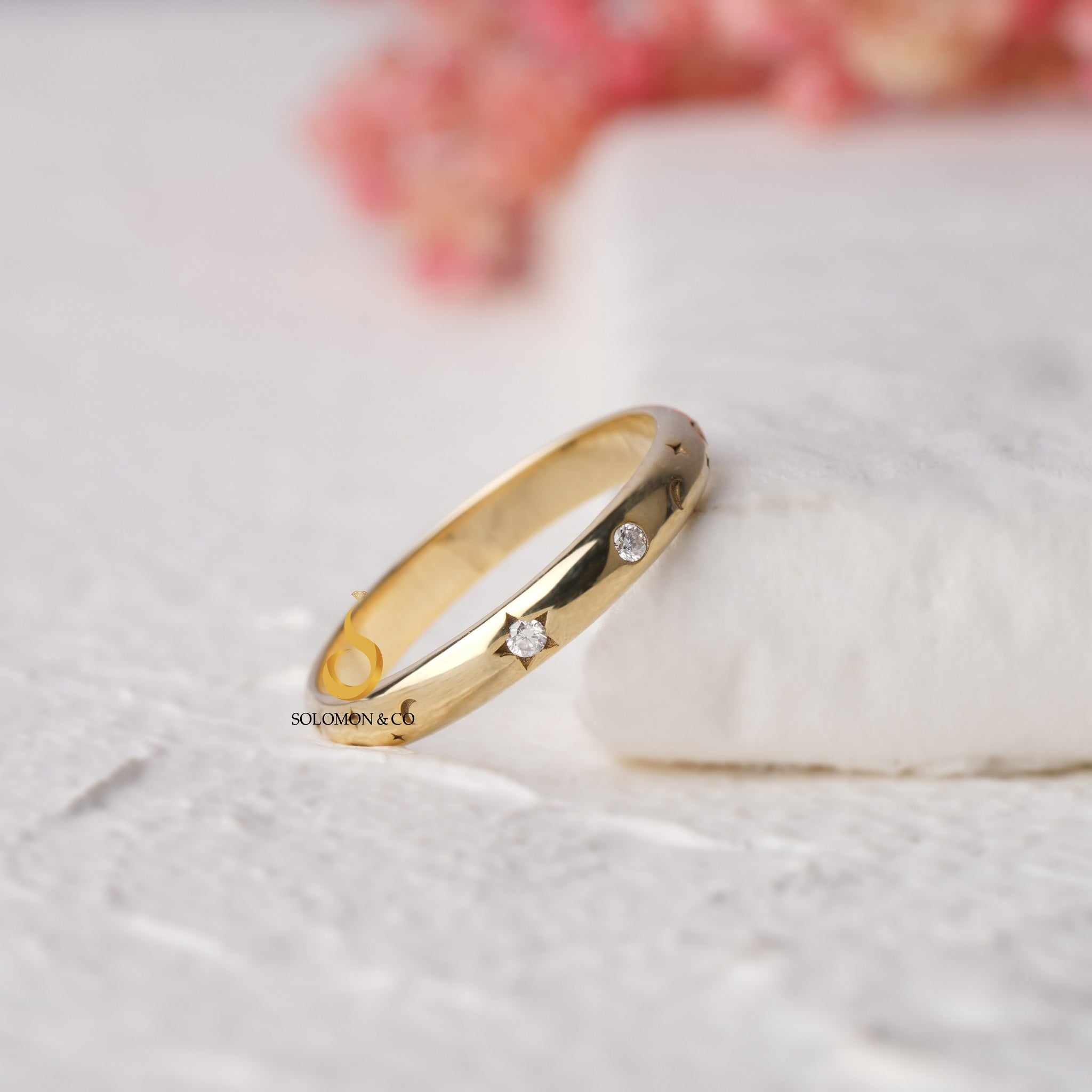 Star and Moon Celestial Round Ring
