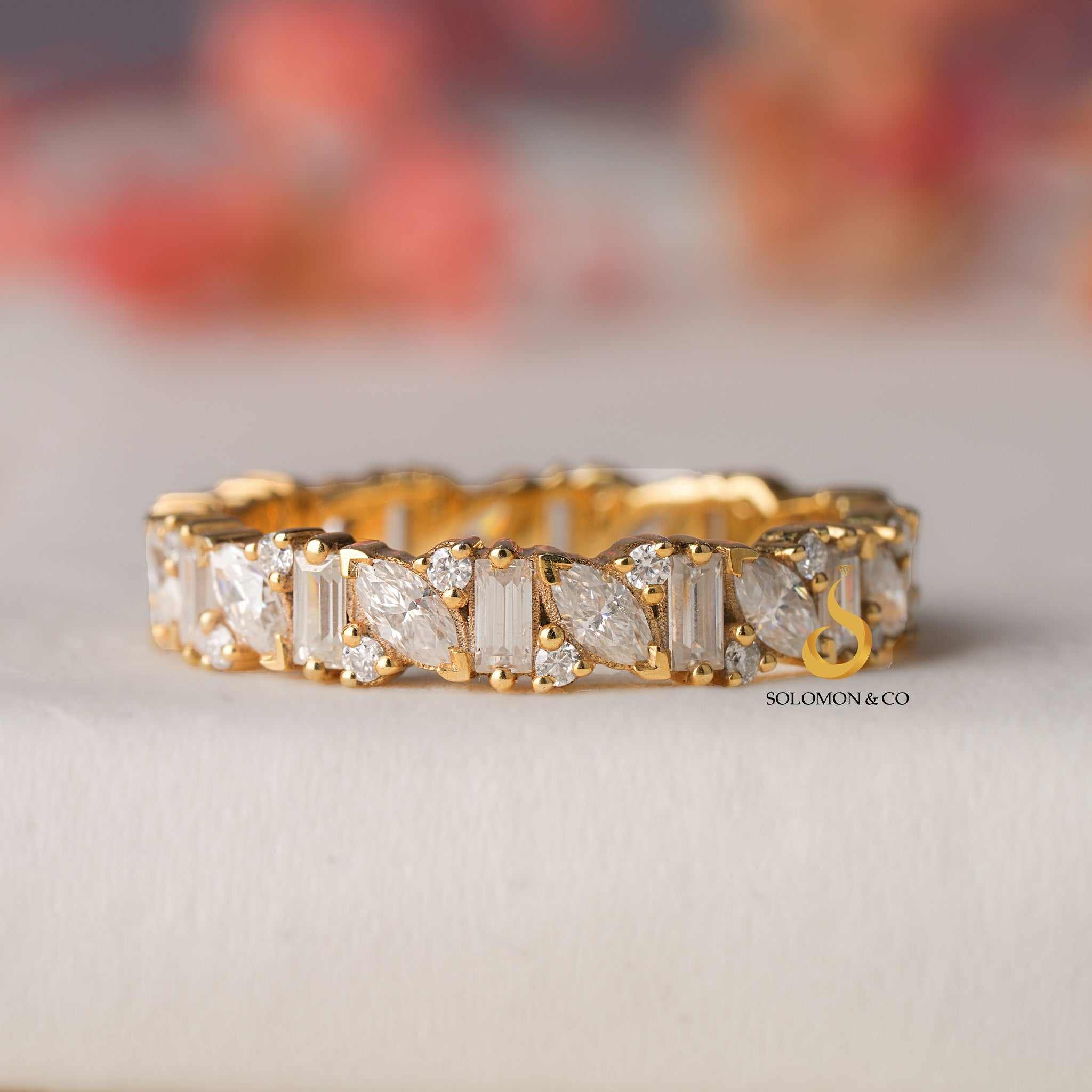 Multi-Cut Cluster Full Eternity Wedding Band One