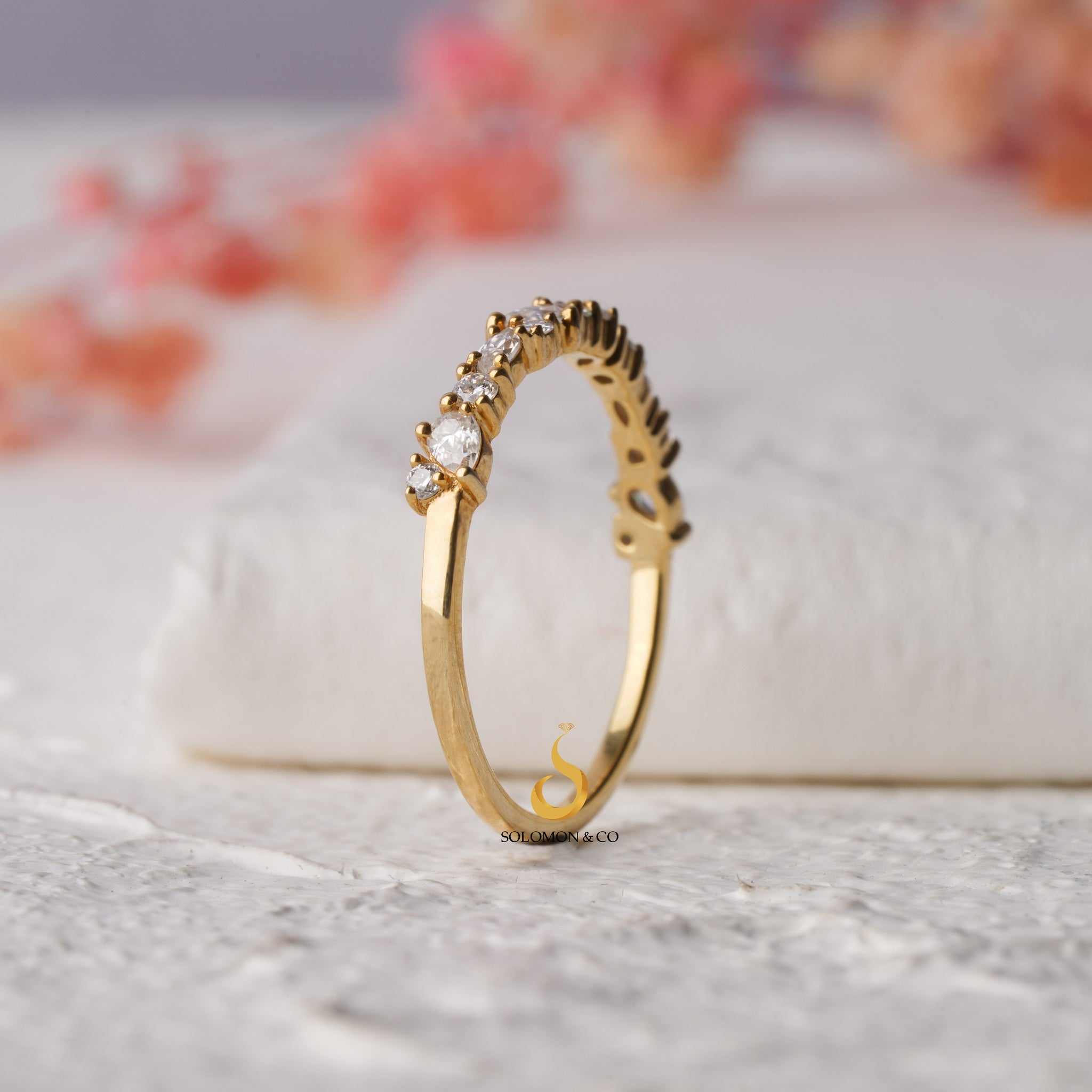 Multi Stone Cluster Wedding Ring